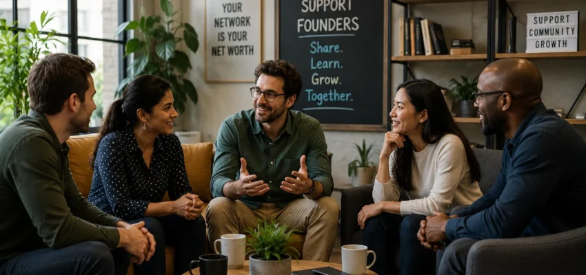 Founder peer support network and community collaboration