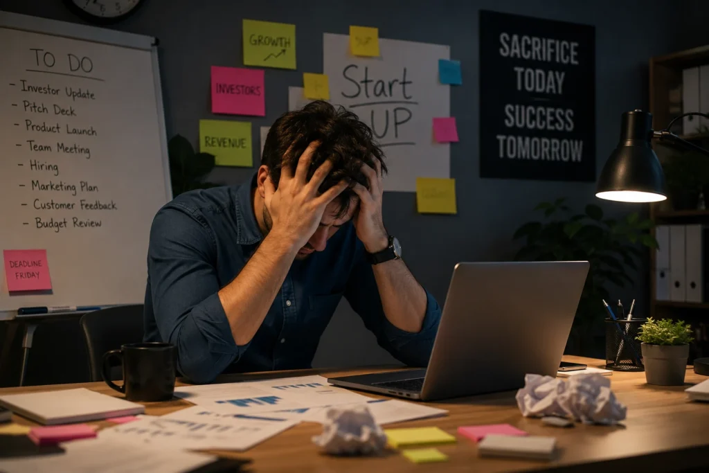 Stressed founder dealing with startup burnout and overwhelm